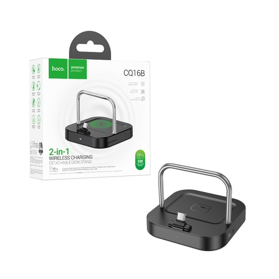 Hoco Magnetic 2-in-1 Wireless Charger CQ16B Astute for Smartphone & Airpods Type-C Black